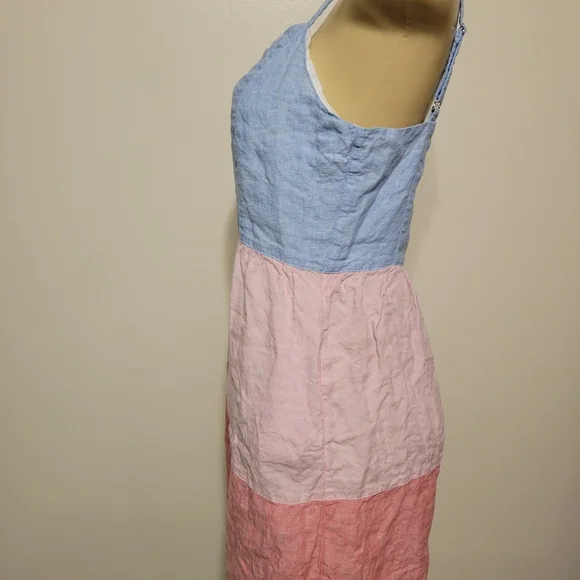 Cynthia Rowley Colorblock Sleeveless Dress Blue Pink Red SunDress Spring Easter - Picture 3 of 4